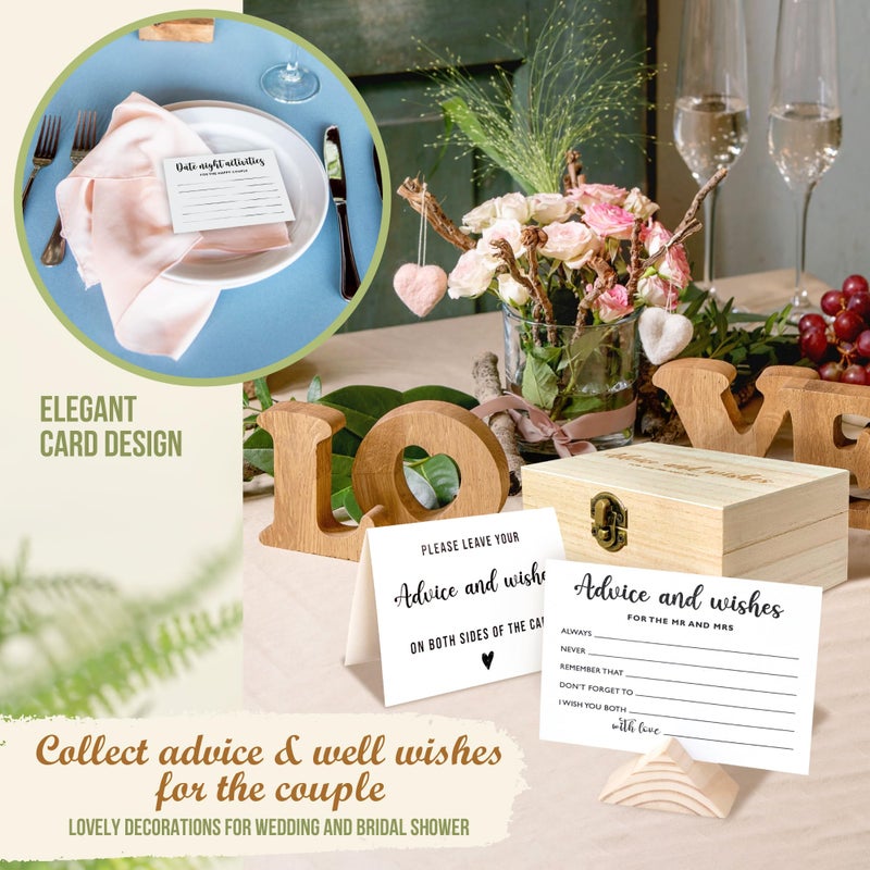STOFINITY Advice And Wishes For The Mr And Mrs - Wedding Advice Cards For Bridal Shower Decorations, Hilarious Bridal Shower Games, Advice For The Groom And Bride Box, Wedding Games For Reception - Image 3
