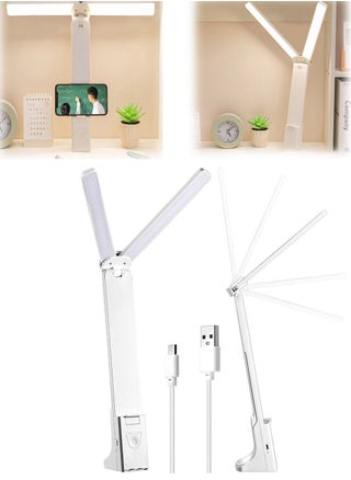 LED Double Head Desk Lamp, Portable Small Desk Lamp with Large Lighting Range, USB Eye-Care Small Desk Lamp, with 3 Lighting Modes, for Kids Reading, Studying, Home, Office, Dormitory (White) - pzsku/Z131BB160E1778AAD49E8Z/45/_/1710110426/e34ae011-8123-4102-b43c-fce2fdfaee48