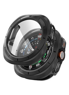 O Ozone Pack of 2 Compatible with Samsung Galaxy Watch Ultra Case 47mm, Hard Bumper Case with Built-in Tempered Glass HD Full Protective Cover for Galaxy Watch 7 Ultra Accessories for Men Women - Black  - Image 1