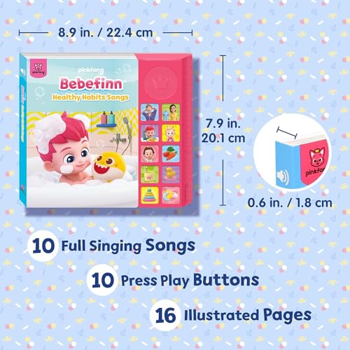 Pinkfong Bebefinn Healthy Habits Songs 10 Button Sound Book | Pinkfong Baby Shark Musical Book for Toddlers 1-3 | Educational Sound Book with Nursery Rhymes for Boys & Girls - Image 2