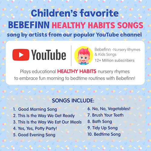 Pinkfong Bebefinn Healthy Habits Songs 10 Button Sound Book | Pinkfong Baby Shark Musical Book for Toddlers 1-3 | Educational Sound Book with Nursery Rhymes for Boys & Girls - Image 4