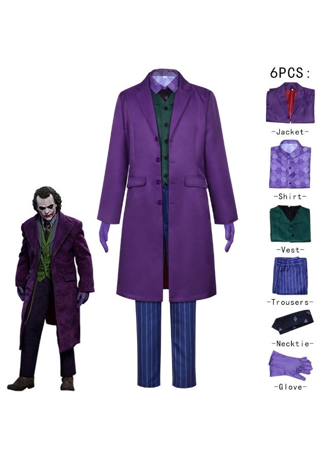 Joker cosplay Purple Jacket Full Set Clothing Halloween Party Uniform for Adult Men - Image 1