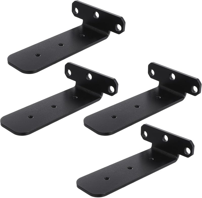 Heavy Duty Floating Shelf Brackets Black Metal Corner Braces 4 Pcs - Image 2
