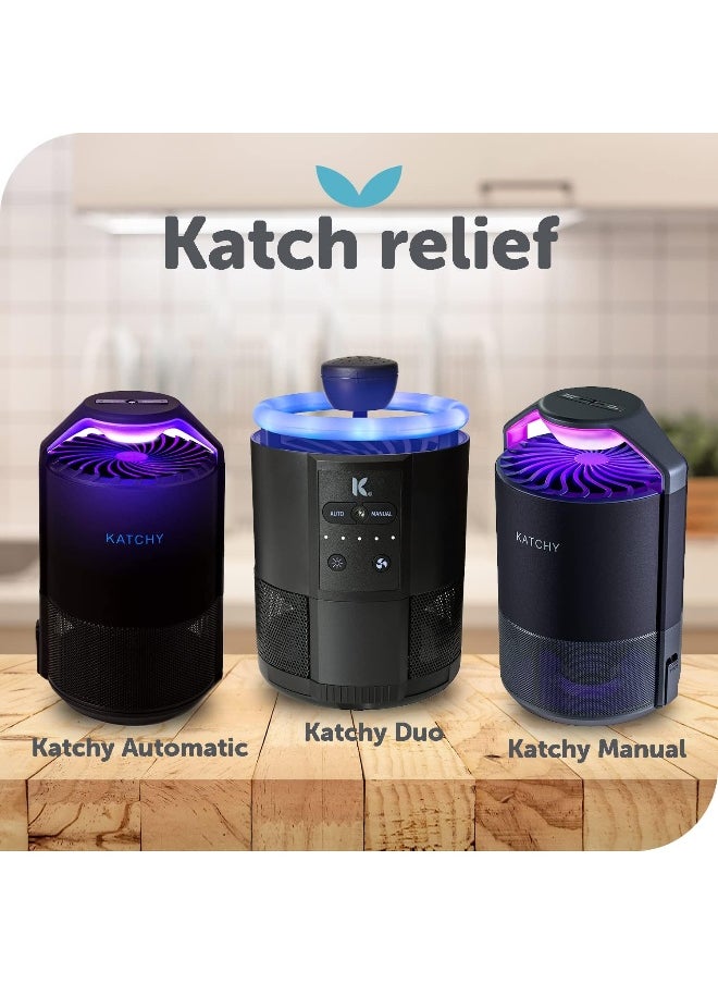 KATCHY - Katchy Original and Midnight Glue Board Refills 4 Pack - Indoor Insect Trap Glue Board Refills for Mosquito Gnat Moth Fruit Flies - Non-Zapper Traps for Buzz-Free Home - Image 1