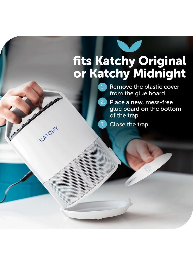 KATCHY - Katchy Original and Midnight Glue Board Refills 4 Pack - Indoor Insect Trap Glue Board Refills for Mosquito Gnat Moth Fruit Flies - Non-Zapper Traps for Buzz-Free Home - Image 1