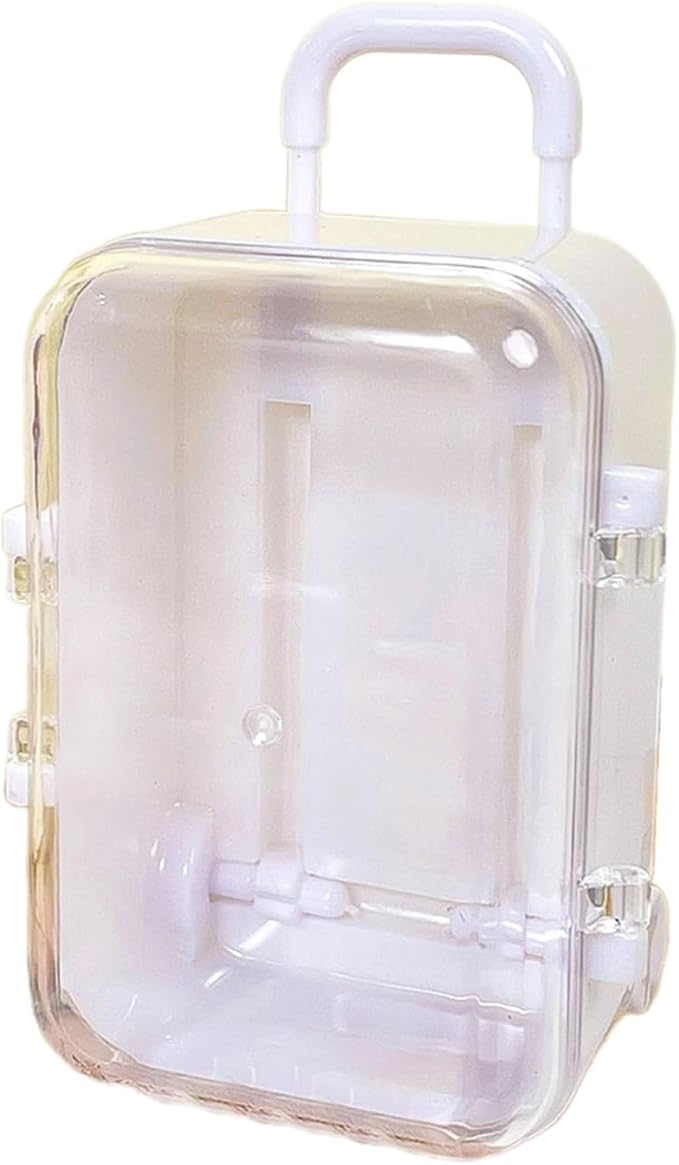 White Small Suitcase Jewelry Box Miniature Luggage Dollhouse Decoration Accessories - Image 1