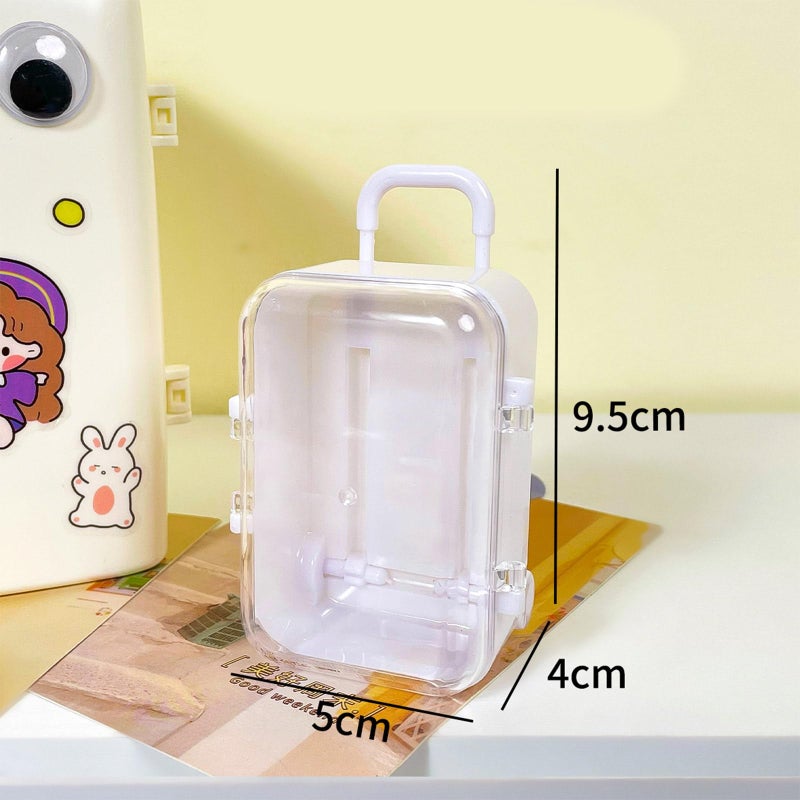 White Small Suitcase Jewelry Box Miniature Luggage Dollhouse Decoration Accessories - Image 5