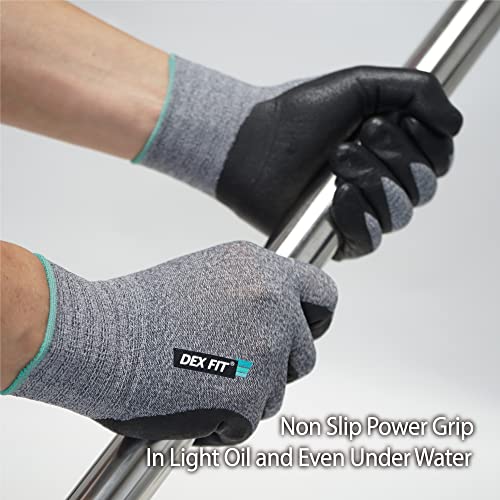 DEX FIT Prime Nitrile Work Gloves FN331, 3D-Comfort Fit, Non-Slip Grip, Durable, Thin, Lightweight & Cool, Touchscreen Compatible, Black (S) 3 Pairs - Image 3