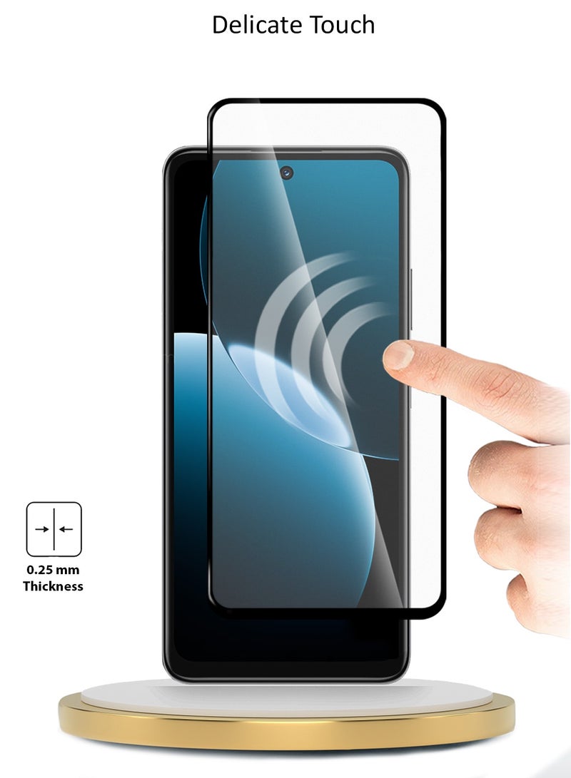 Wtech Huawei Nova Y73 4G 2025 Premium E2E Series Full Glue Full Cover Tempered Glass Screen Protector (MSGECN) - Clear/Black - Image 4