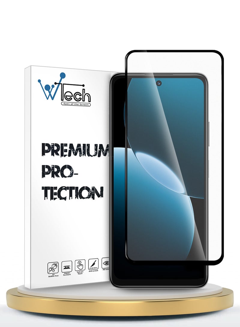 Wtech Huawei Nova Y73 4G 2025 Premium E2E Series Full Glue Full Cover Tempered Glass Screen Protector (MSGECN) - Clear/Black - Image 1