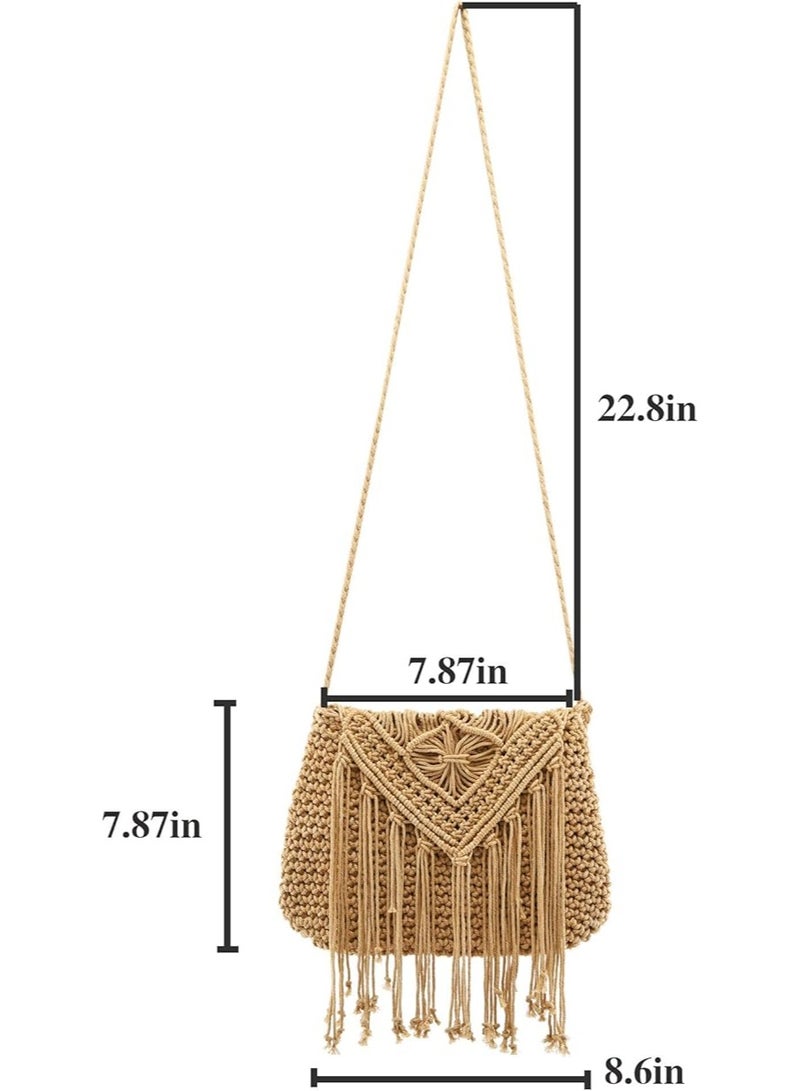 انتيكيانو شنطة يد كروشيه منسوجة يدويا للنساء مصنوعة من القطن والكروشيه مناسبة للصيف والشاطئ - Image 3