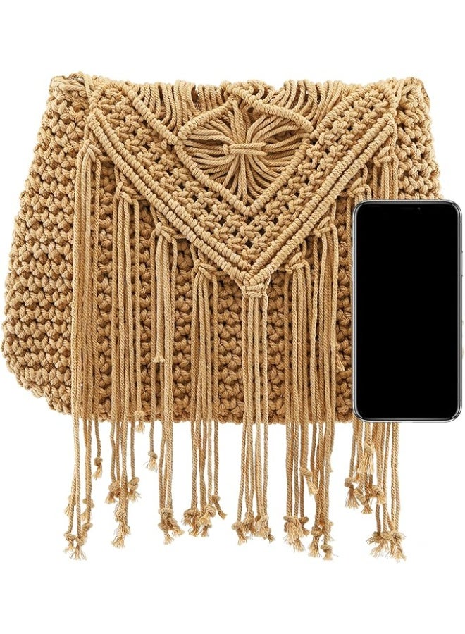 انتيكيانو شنطة يد كروشيه منسوجة يدويا للنساء مصنوعة من القطن والكروشيه مناسبة للصيف والشاطئ - Image 2