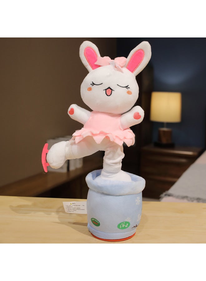 Loquat Tremolo Dancing Rabbit Can Sing Talk Recording Twisting Enchanting Enlightenment Toys-Color:Blue Dancing Rabbit-Height:34cm Battery 0.22kg - Image 3