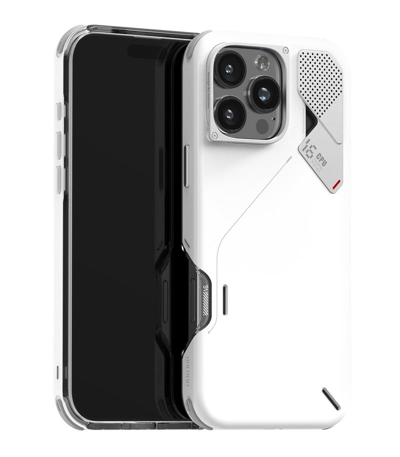 Aulumu A16 Shockproof Case for iPhone 16 Pro Max | Real Cooling | Aluminum Alloy Camera Frame | Multi-Layer Composite Protection - White - Image 1