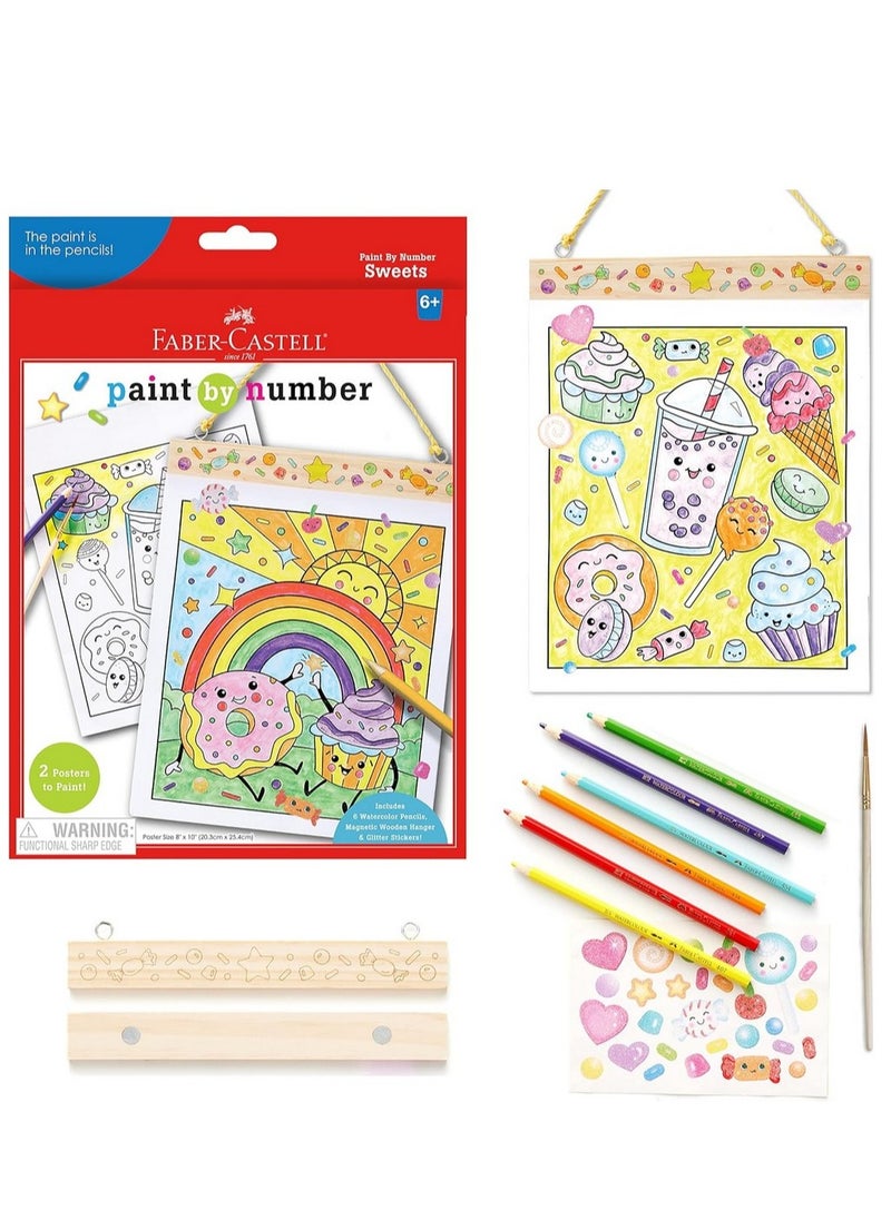 Creativity for Kids Creativity for Kids Paint by Numbers Sweets Wall Art - Colorful Sweets Designs, Art Activity, Creative Play, Home Decor Project, Gift for Children, Artistic Expression  - Image 1