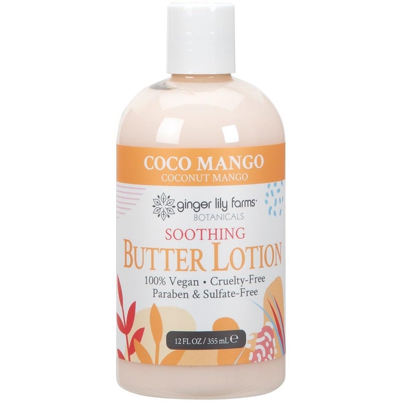 Ginger Lily Farms Botanicals Soothing Butter Lotion for Dry Skin, Coco Mango, 100% Vegan & Cruelty-Free, Coconut Mango Scent, 12 Fl Oz - Image 1