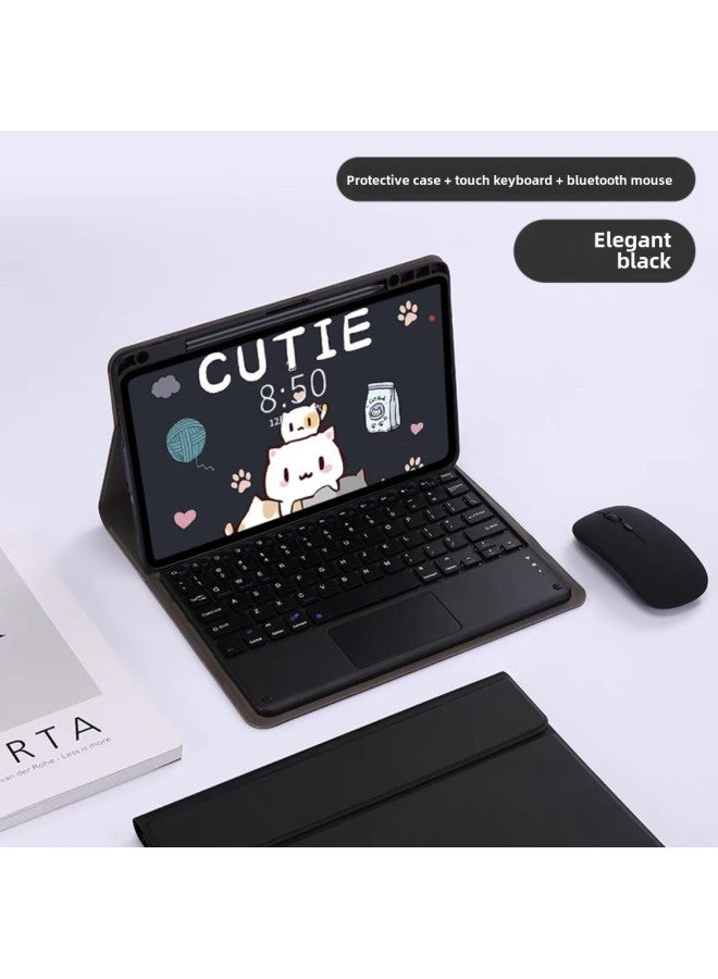 For Xiaomi Tablet 6Pro Bluetooth Keyboard Protective Cover POCO Upper Slot Huawei 11.5 Touch Backlight Keyboard Mouse-Color:[Touch] Athens Black + Keyboard + Black Dual-mode Mouse-Product Type:Huawei Matepad 11.5/Air11.5(2023)
