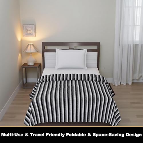 STARNSTYLE 300 TC All Season Light Weight Striped Polar Fleece Single Bed Donation Blanket (152 x 230 cm Pack of 2 - Image 2