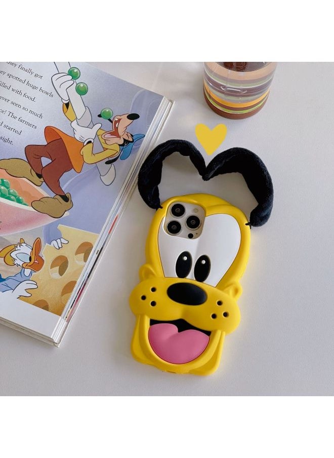 Generic - Cartoon Three-dimensional Pluto Iphone14promax Apple 13 Phone Case Suitable For Dog Ears 11 Soft Case Xs-Color:Pluto Dog-Applicable Model:iPhone12/12pro - Image 1