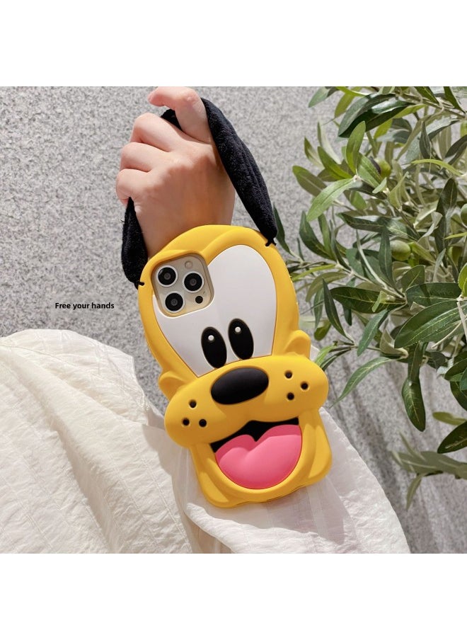 Generic - Cartoon Three-dimensional Pluto Iphone14promax Apple 13 Phone Case Suitable For Dog Ears 11 Soft Case Xs-Color:Pluto Dog-Applicable Model:iPhone12/12pro - Image 1