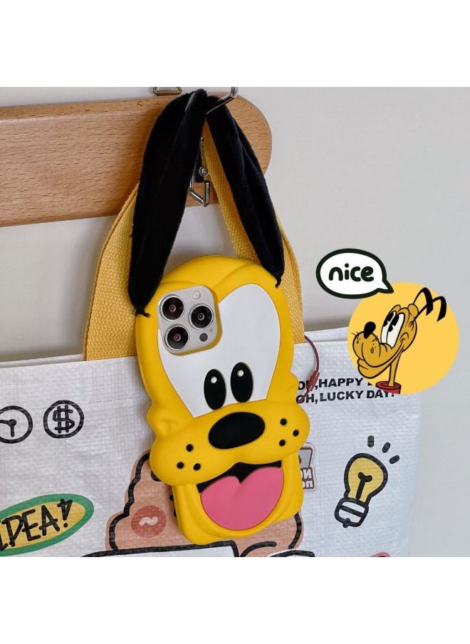 Generic - Cartoon Three-dimensional Pluto Iphone14promax Apple 13 Phone Case Suitable For Dog Ears 11 Soft Case Xs-Color:Pluto Dog-Applicable Model:iPhone12/12pro - Image 1