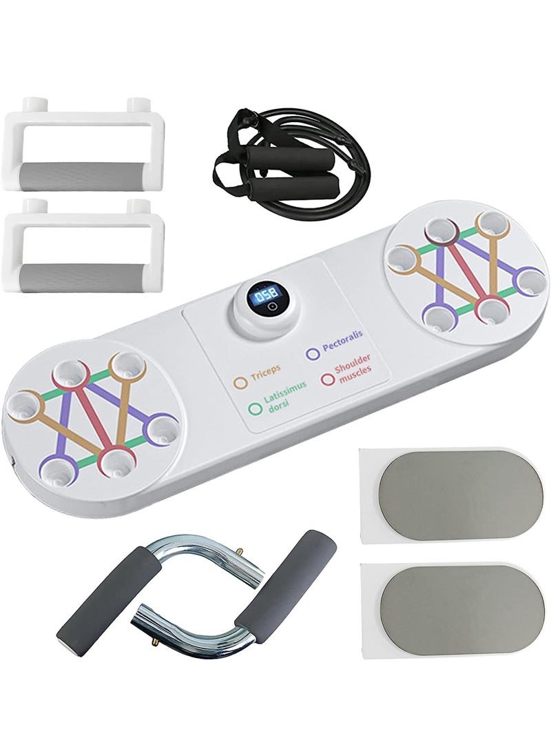 Rock Pow - Portable Home Gym Equipment, Multifunction Push Up Board with Automatic Count and Automatic Timing Support with Resistance Bands for Chest, Tricep, Back, Abdominal Workout - Image 1