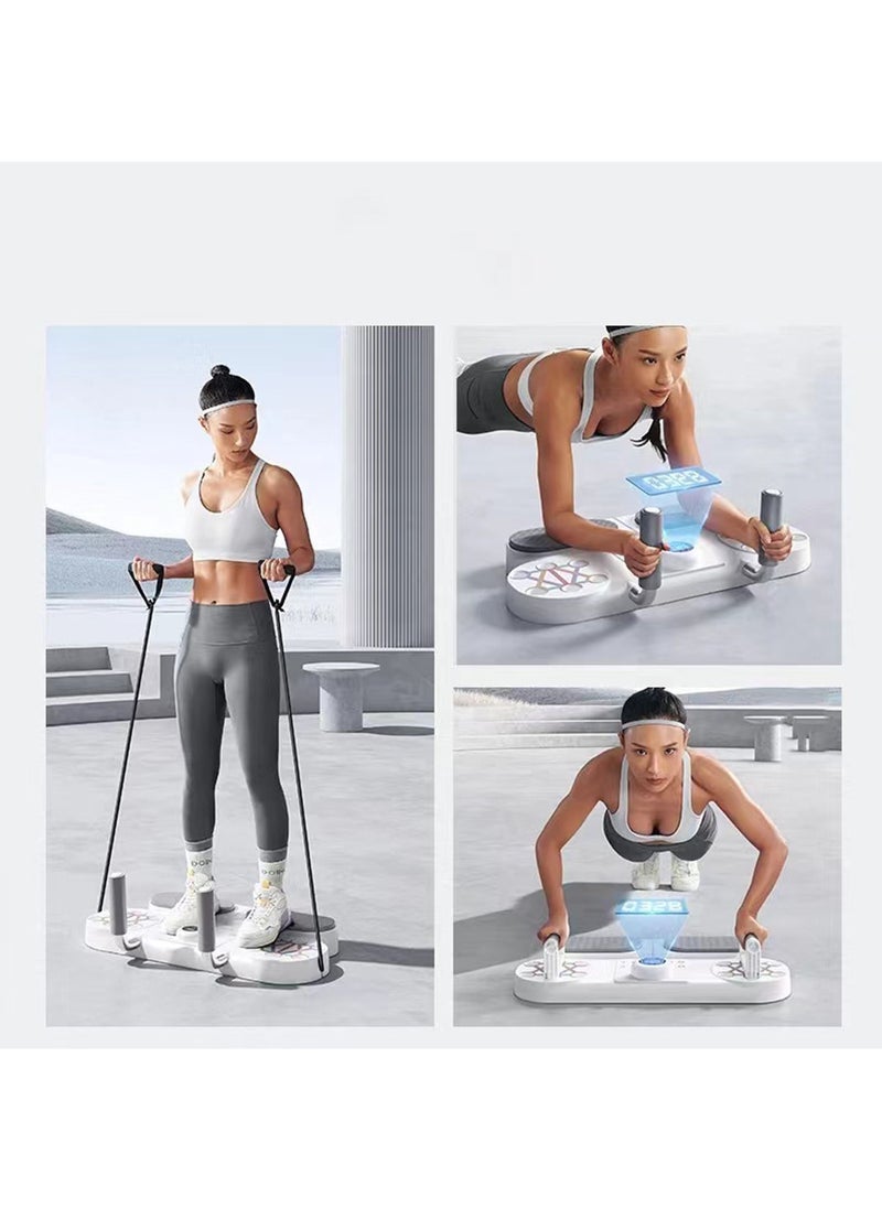 Rock Pow - Portable Home Gym Equipment, Multifunction Push Up Board with Automatic Count and Automatic Timing Support with Resistance Bands for Chest, Tricep, Back, Abdominal Workout - Image 1
