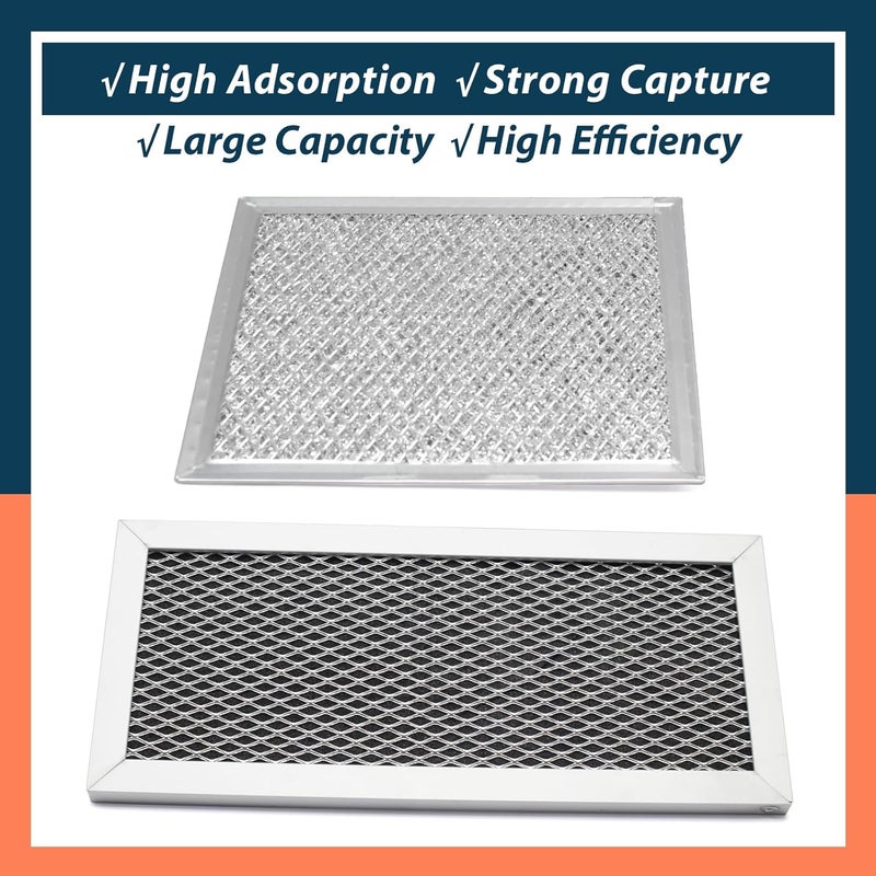 Lisnhlin Microwave Oven Charcoal and Grease Filter Kit Replacement for Samsung Model ME19R7041FS ME19R7041FS/AA ME19R7041FT ME19R7041FT/AA ME19R7041FB ME19R7041FB/AA - Image 5
