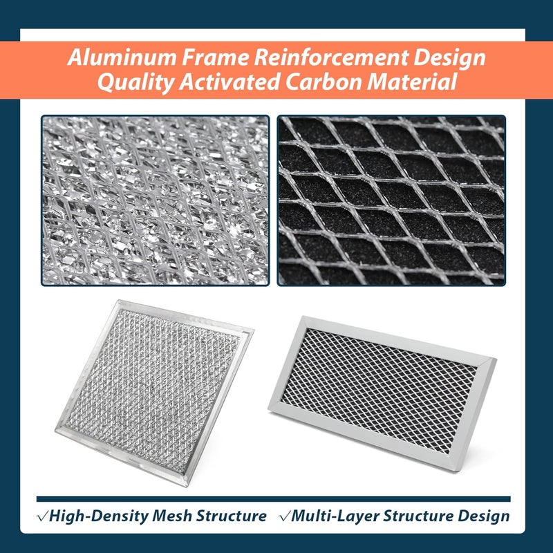 Lisnhlin Microwave Oven Charcoal and Grease Filter Kit Replacement for Samsung Model ME19R7041FS ME19R7041FS/AA ME19R7041FT ME19R7041FT/AA ME19R7041FB ME19R7041FB/AA - Image 3