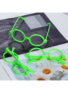 obmwang obmwang 20 Pack Green Round Glasses Frame No Lenses Wizard Glasses for Birthday Halloween Costume Dress Up Party Favors  - Image 3