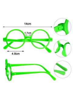 obmwang obmwang 20 Pack Green Round Glasses Frame No Lenses Wizard Glasses for Birthday Halloween Costume Dress Up Party Favors  - Image 2