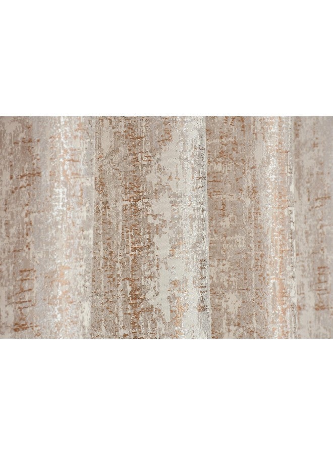 Purav Light Purav Light Textured Design Jacquard Blackout Jute Curtains for Door 7 Feet Living Room Bedroom, Brown - Set of 2 - Image 4