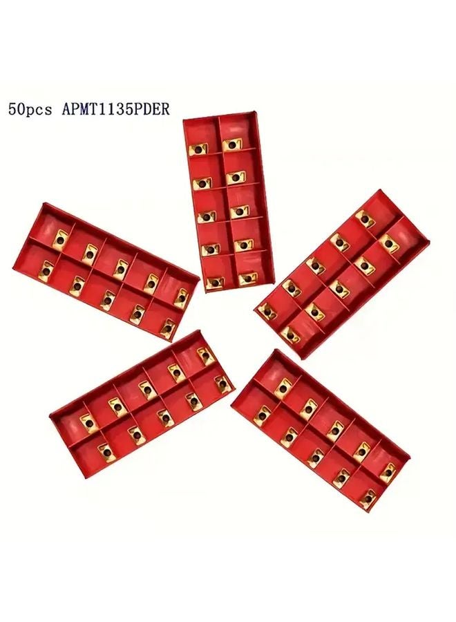 50 Pcs APMT1135PDER Milling Insert Hard Alloy Blades For 300R Tools CNC Workshop - Image 1