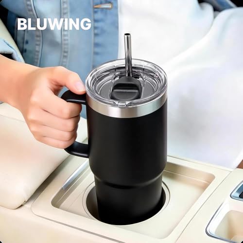 Bluwing 2 Pack 20 oz Replacement Stronghold Lid for YETI Rambler TraveI Mug with Threads Only, Spill Proof Screw Top Lid for YETI Threaded Travel Mug - Image 2