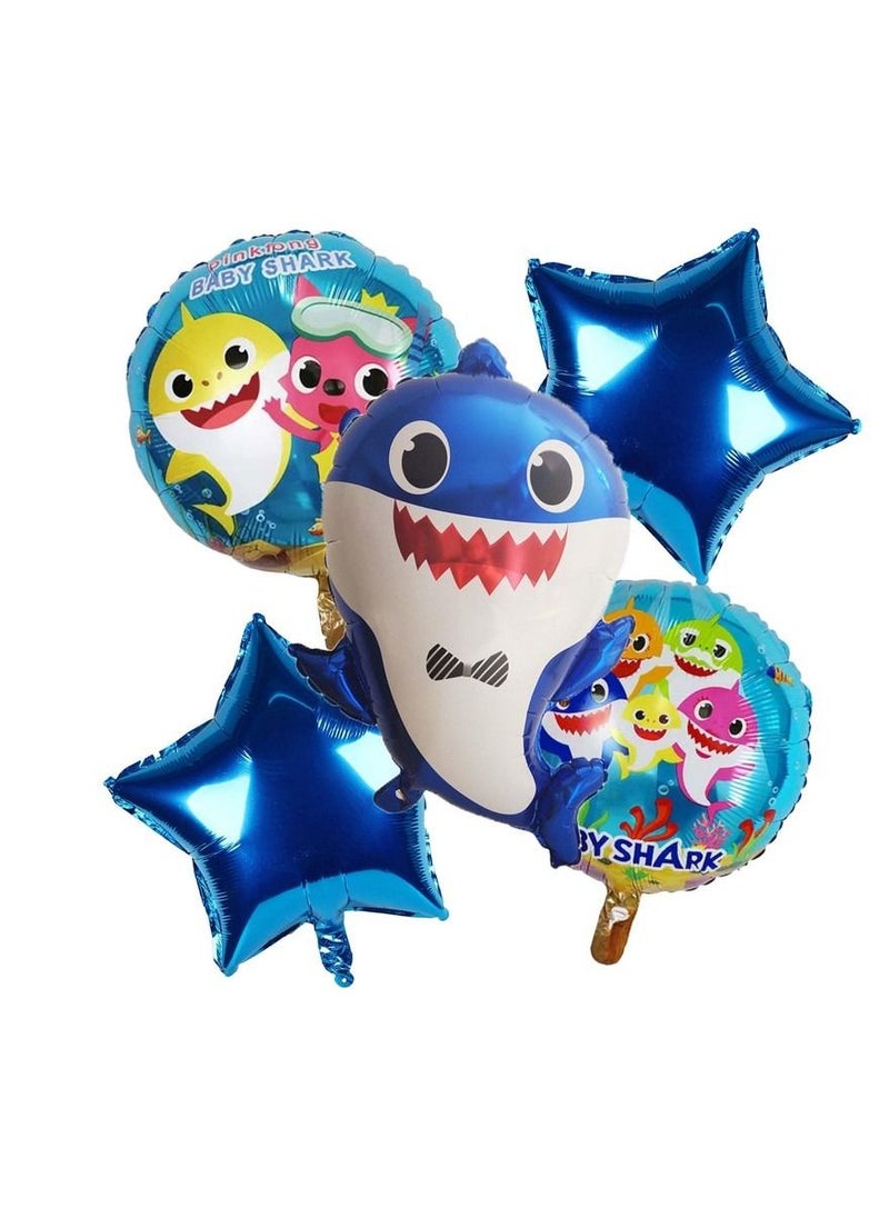 Party Propz Party Propz 5 in 1 Baby Shark Theme Foil Balloon Set  - Image 2