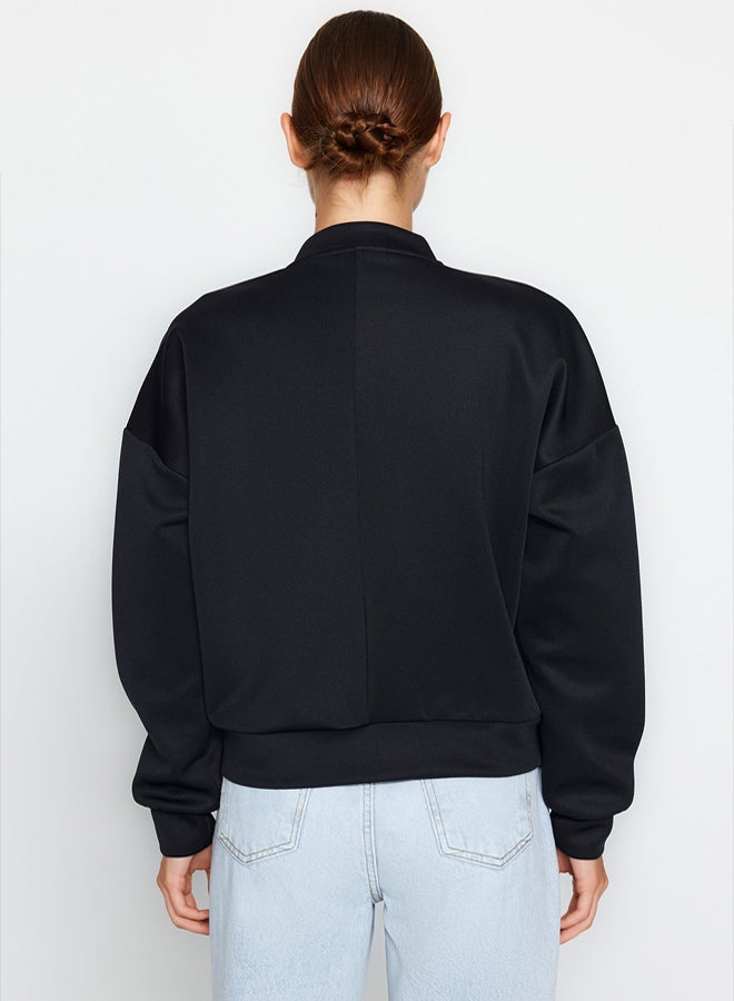 trendyol Pocket Detailed Snap Button Scuba Knitted Jacket - Image 5