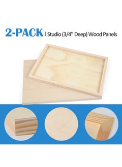 Falling In art Unfinished Birch Wood Canvas Panels Kit, Falling in Art 2 Pack of 12x16’’ Studio 3/4’’ Deep Cradle Boards for Pouring Art, Crafts, Painting, and More  - Image 5