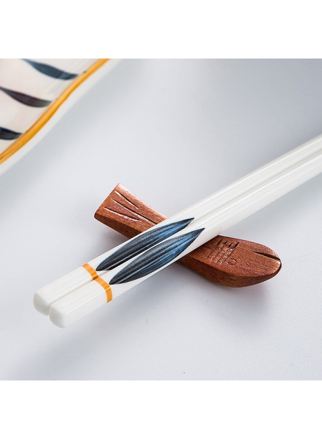 Factory Direct Japanese Ceramic Chopsticks Creative Home Internet-famous Chopsticks Fashion Set Gift Hand-painted Chopsticks Wholesale-Color:Wind Wheel-Specifications:Five Pairs - Image 5