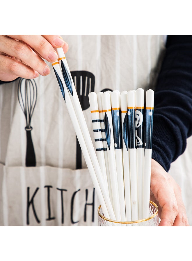 Factory Direct Japanese Ceramic Chopsticks Creative Home Internet-famous Chopsticks Fashion Set Gift Hand-painted Chopsticks Wholesale-Color:Wind Wheel-Specifications:Five Pairs - Image 3