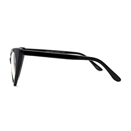 SA106 Classic Gothic True Cat Eye Frame Blue Light Filtering Computer Glasses Black - Image 3