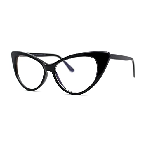 SA106 Classic Gothic True Cat Eye Frame Blue Light Filtering Computer Glasses Black - Image 2