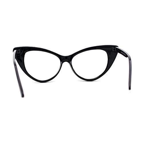 SA106 Classic Gothic True Cat Eye Frame Blue Light Filtering Computer Glasses Black - Image 4