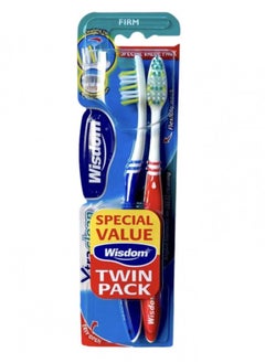 WISDOM Xtra Clean Firm Toothbrush Twin Pack 