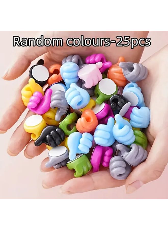 25pcs Adhesive No Drill Wall Hooks Multi Color Cord Organizers For Cable Management - Image 1
