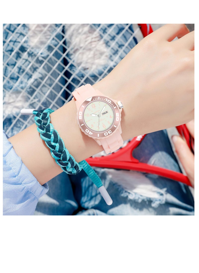 Captaintech Stylish Waterproof Women's Analogue Sport Watch - Casual Luminous Silicone Wristwatch with Military Time, Second Hand & Calendar for Nurses & Outdoor Activities  - Image 2