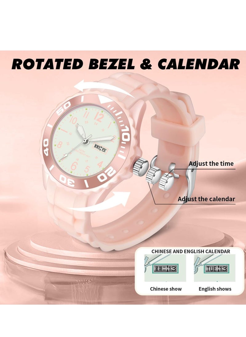 Captaintech Stylish Waterproof Women's Analogue Sport Watch - Casual Luminous Silicone Wristwatch with Military Time, Second Hand & Calendar for Nurses & Outdoor Activities  - Image 5