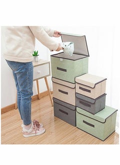 XiuWoo 2 PCS Storage Box Foldable Clothes and Sundries with Cover Portable and Dustproof  - Image 5