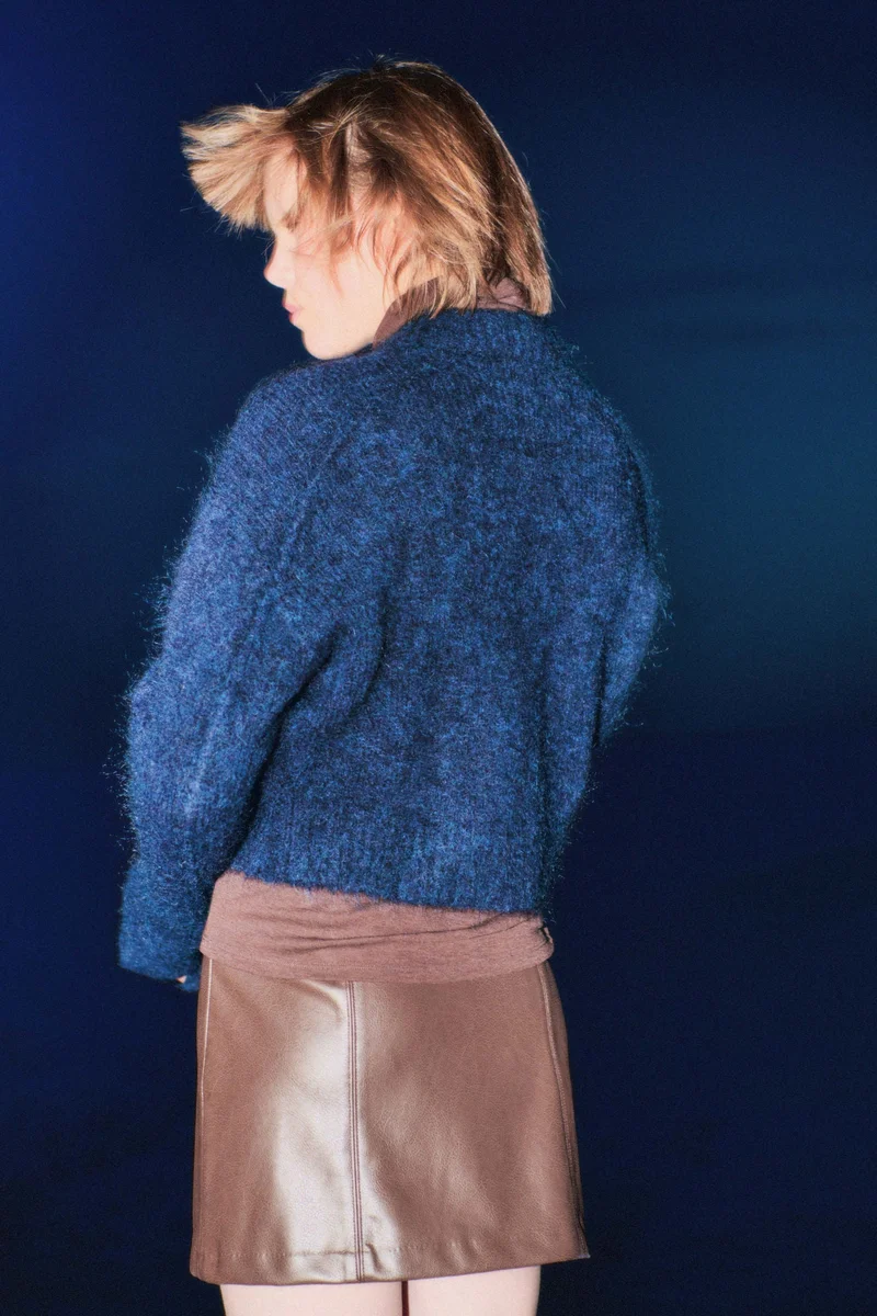 H&M Mohair-blend zip-through cardigan