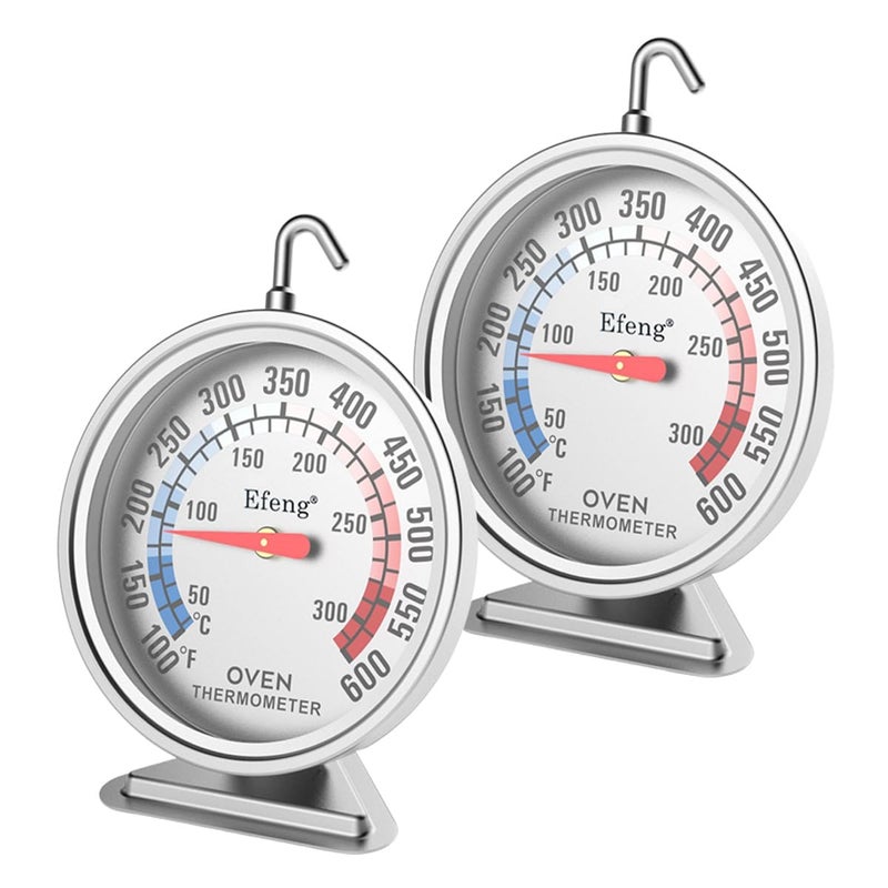 Efeng Oven Thermometers(2 Packs) for Gas or Electric Oven Temperature Gauge with 100-600°F/50-300°C,Large Dial & Numbers,Best Kitchen Thermometer for Oven Baking, Cooking,No Fading Color - Image 1