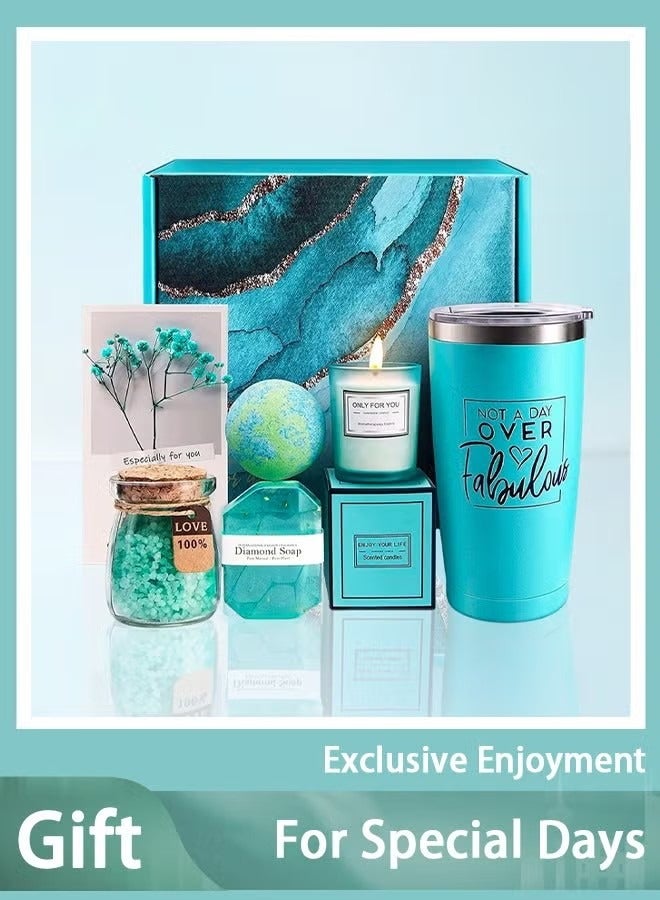 Beauenty Gift Set for Her, Best Friend - Luxury Gift Box with 20oz Tumbler, Scented Candle & Bath Bombs (Birthday/Anniversary Gift for Her) - Image 1